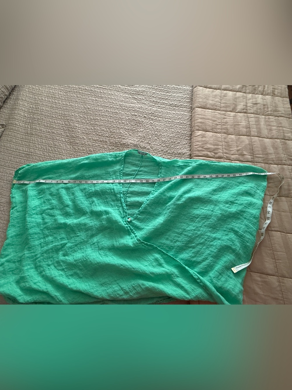Lightweight Green Women's 100% linen - Picture 3 of 8